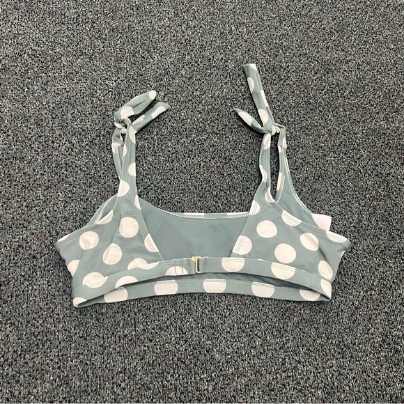 TARGET Green & White Polka Dot Bow Tie Shoulder Retro Bikini Top Removable Cup L - Picture 9 of 16